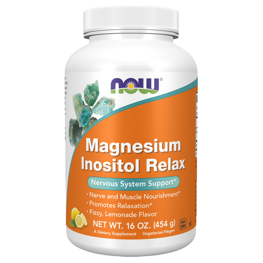 Magnesio Inositol Relax 454g (16 oz) sabor Limonada – NOW Foods