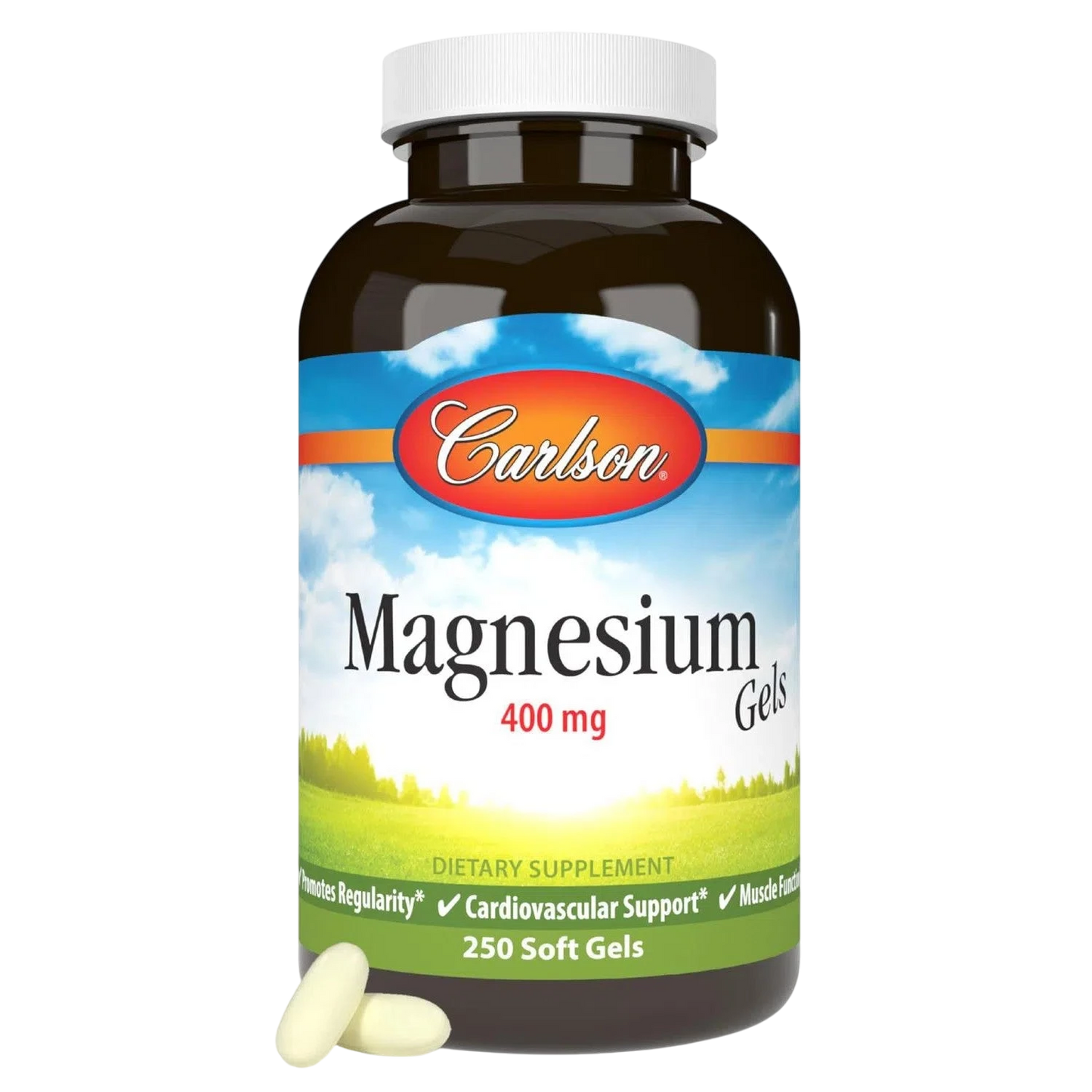 Magnesium Gels 400 mg, 250 Capsulas – Carlson Labs-Wellu