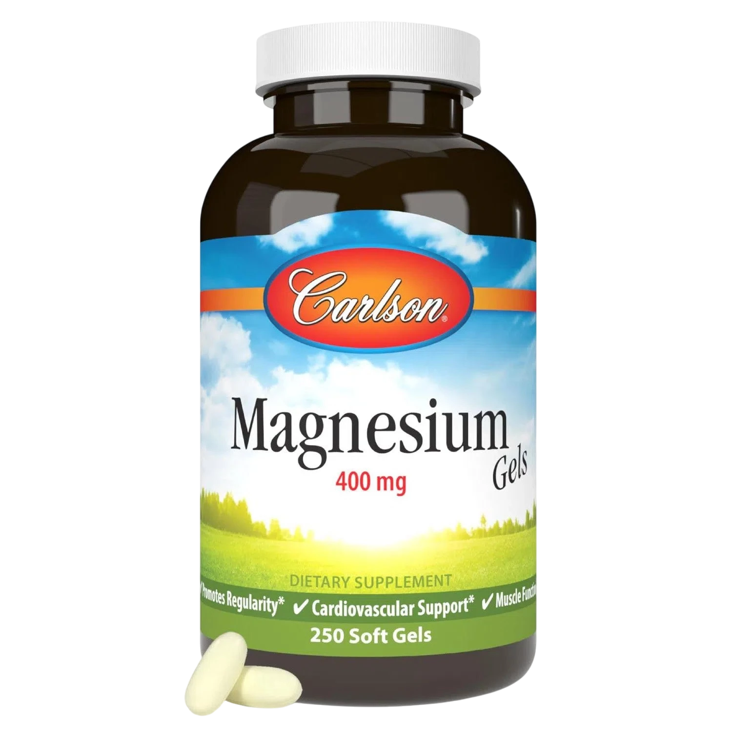 Magnesium Gels 400 mg, 250 Capsulas – Carlson Labs-Wellu