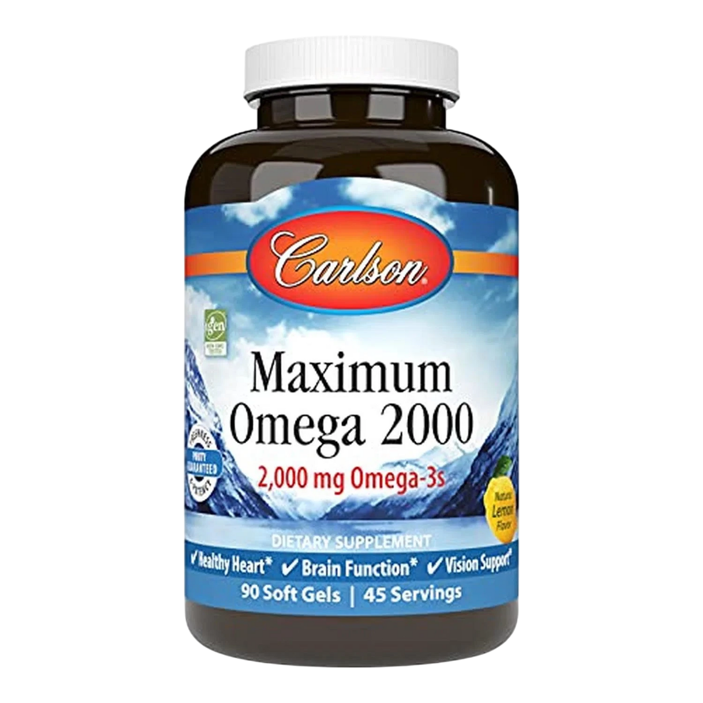 Maximum Omega 2000mg (Omega 3), 90 Softgels – Carlson Labs-Wellu