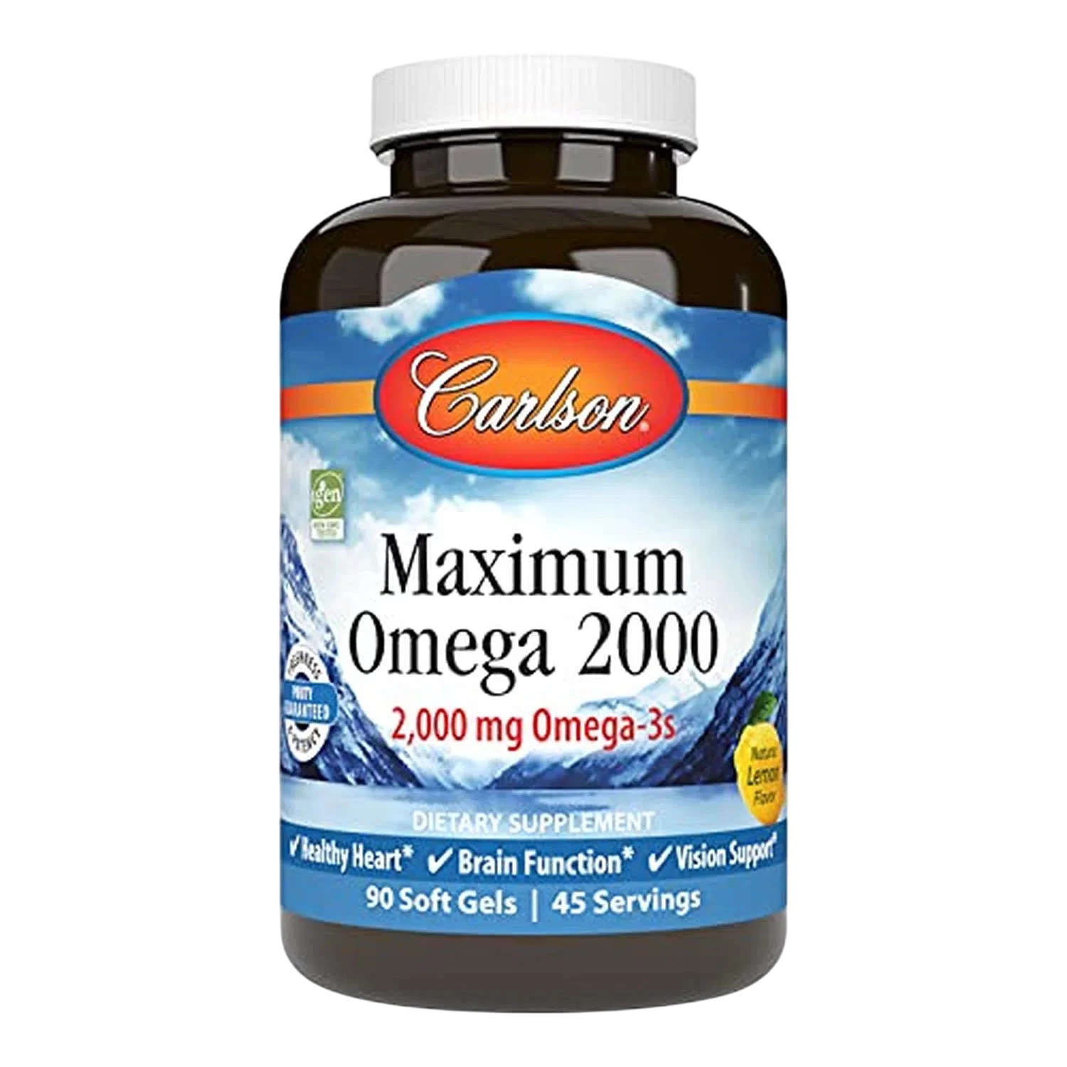 Maximum Omega 2000mg (Omega 3), 90 Softgels – Carlson Labs-Wellu