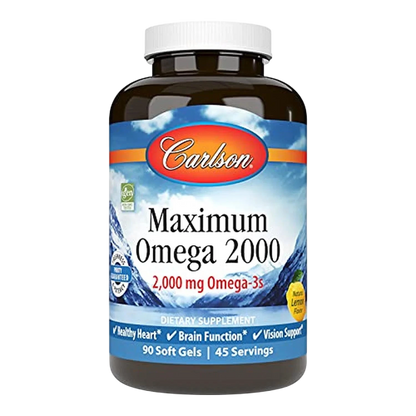 Maximum Omega 2000mg (Omega 3), 90 Softgels – Carlson Labs-Wellu