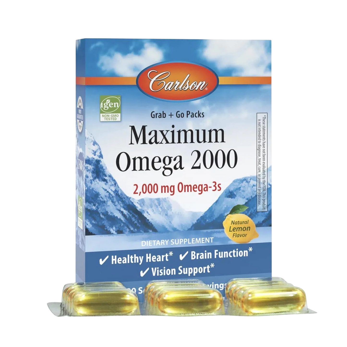 Maximum Omega 2,000mg (Omega 3 Noruego), 30 geles – Carlson Labs-Wellu