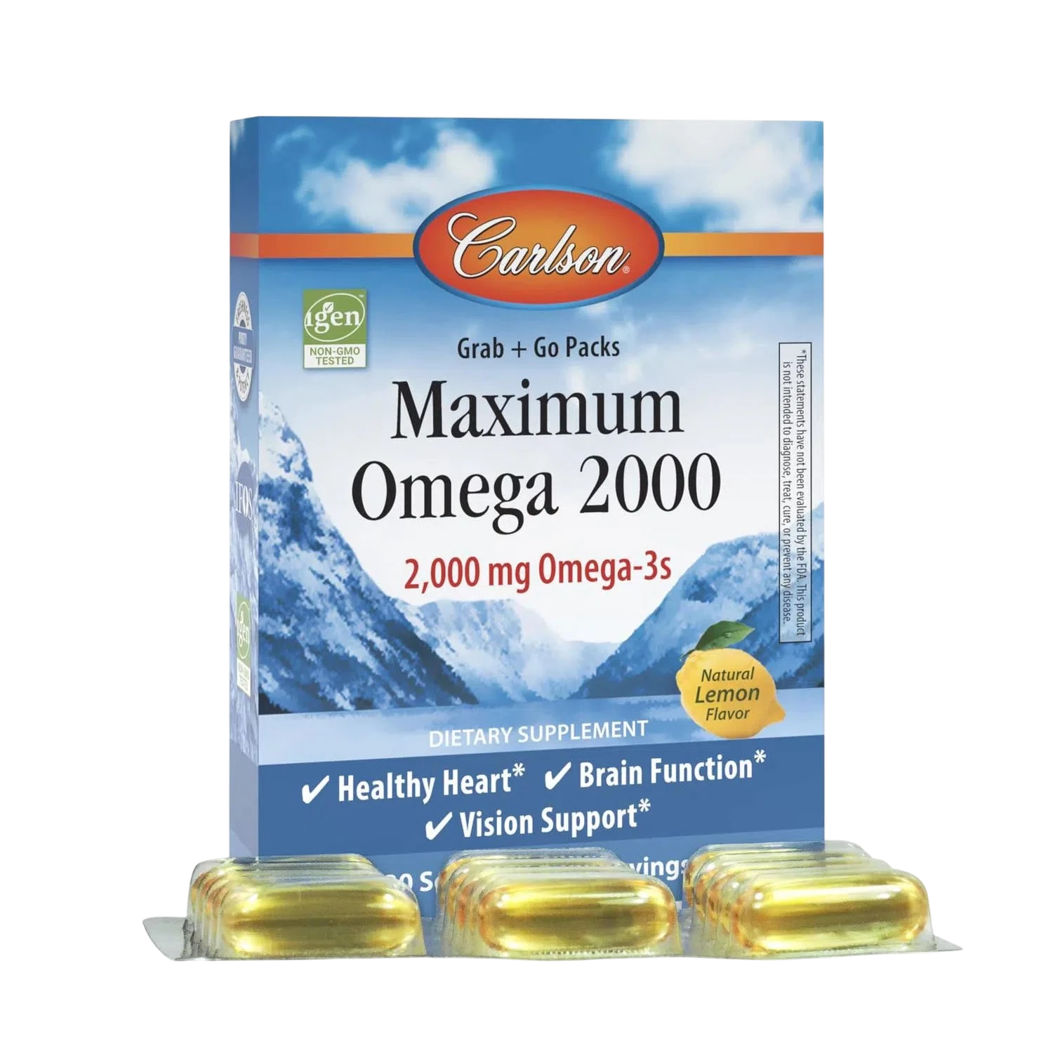 Maximum Omega 2,000mg (Omega 3 Noruego), 30 geles – Carlson Labs-Wellu