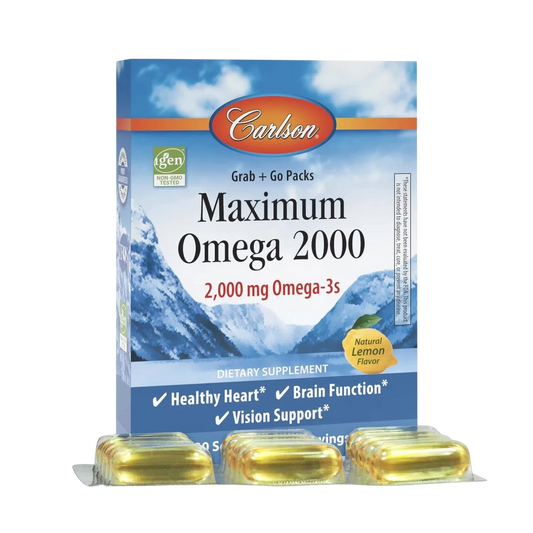 Maximum Omega 2,000mg (Omega 3 Noruego), 30 geles – Carlson Labs-Wellu