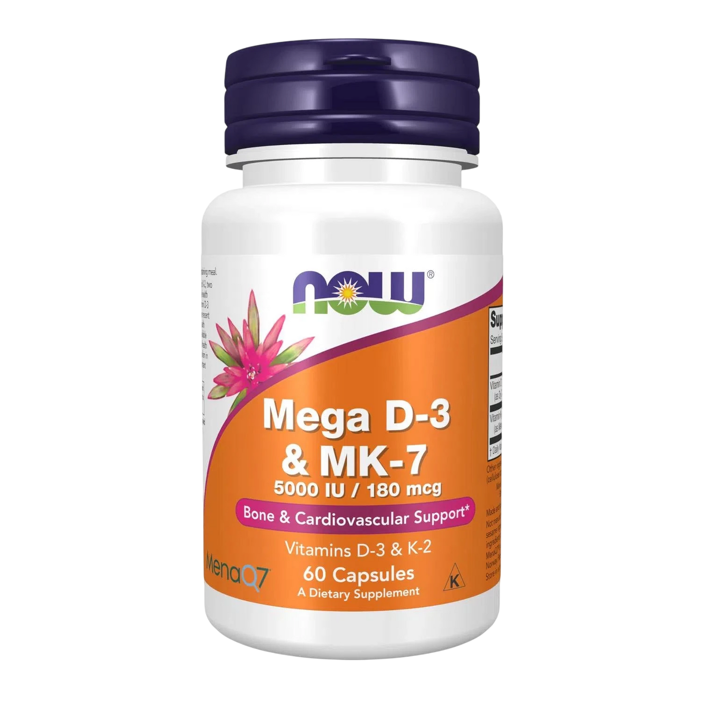 Mega D-3 y MK-7, 60 Capsules – NOW Foods-Wellu