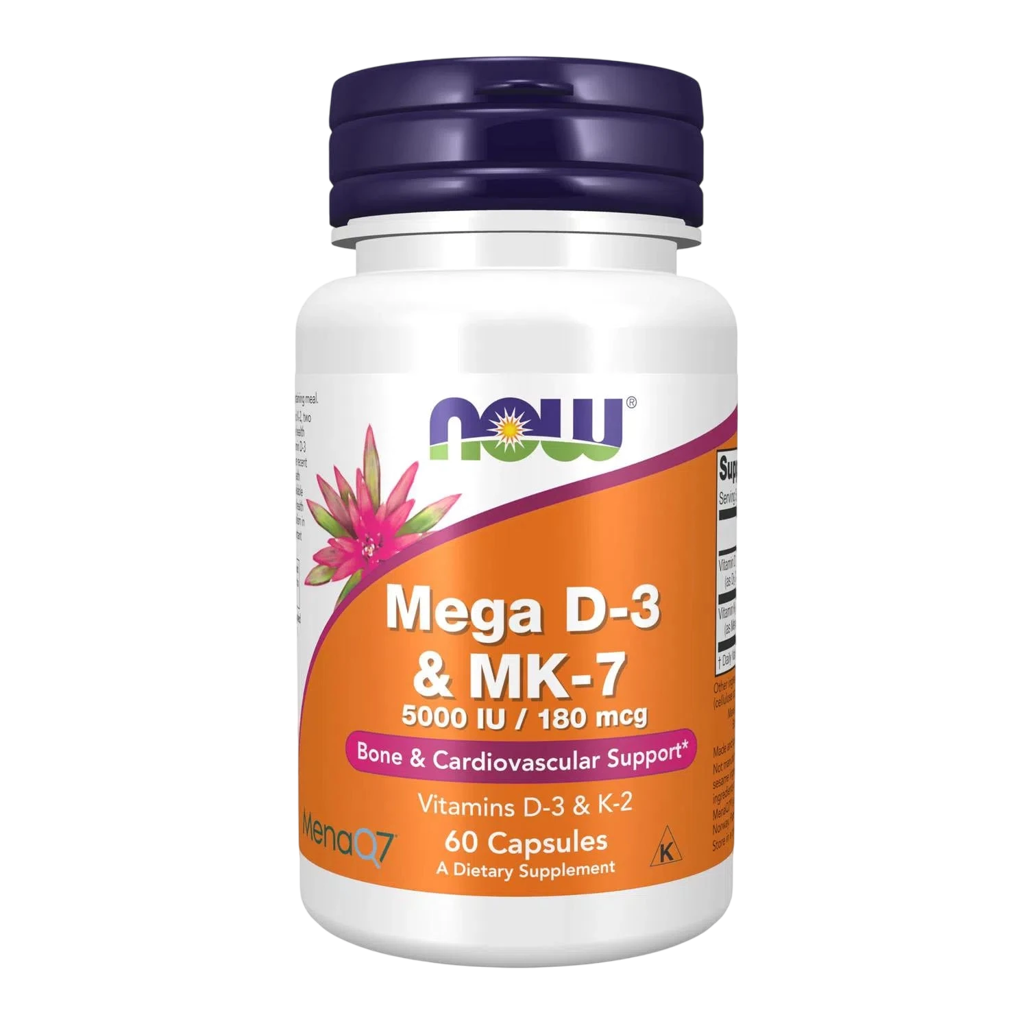 Mega D-3 y MK-7, 60 Capsules – NOW Foods-Wellu