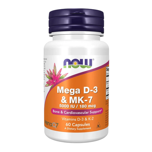 Mega D-3 y MK-7, 60 Capsules – NOW Foods-Wellu