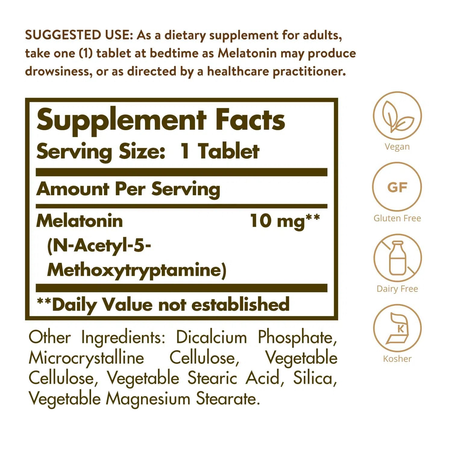 Melatonina 10mg, 60 Tabletas – Solgar-Wellu