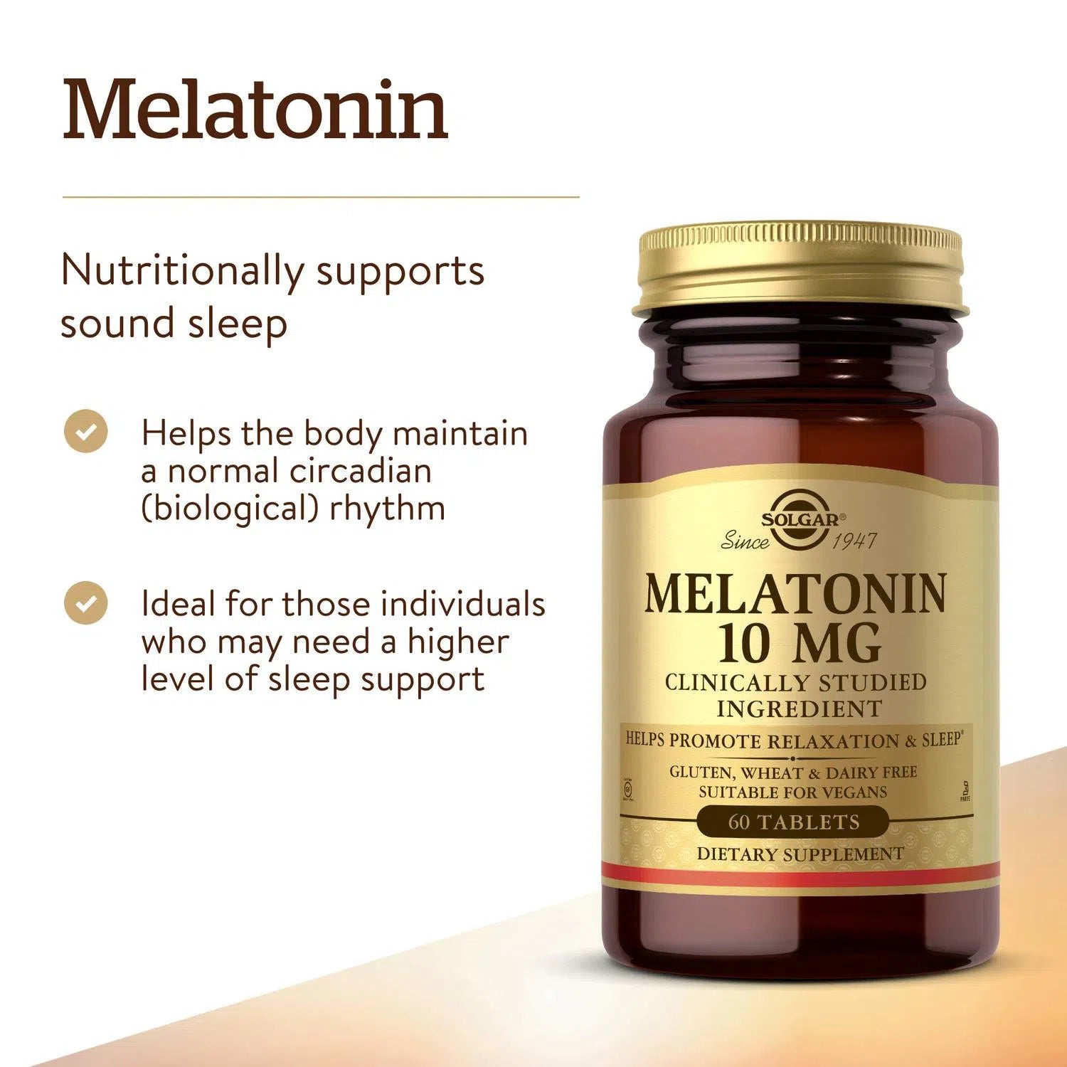 Melatonina 10mg, 60 Tabletas – Solgar-Wellu