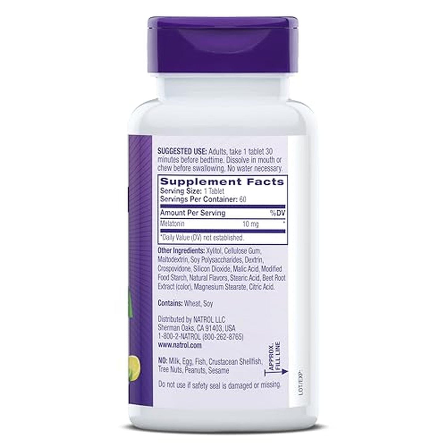 Melatonina 10mg (Concentración Máxima), 60 cápsulas – Natrol-Wellu