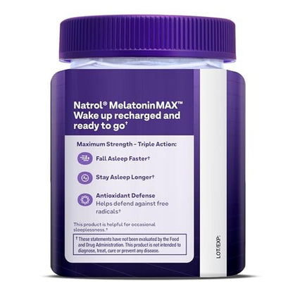 Melatonina 10mg (Máxima concentración), 50 Gomitas Arandano Azul – Natrol-Wellu