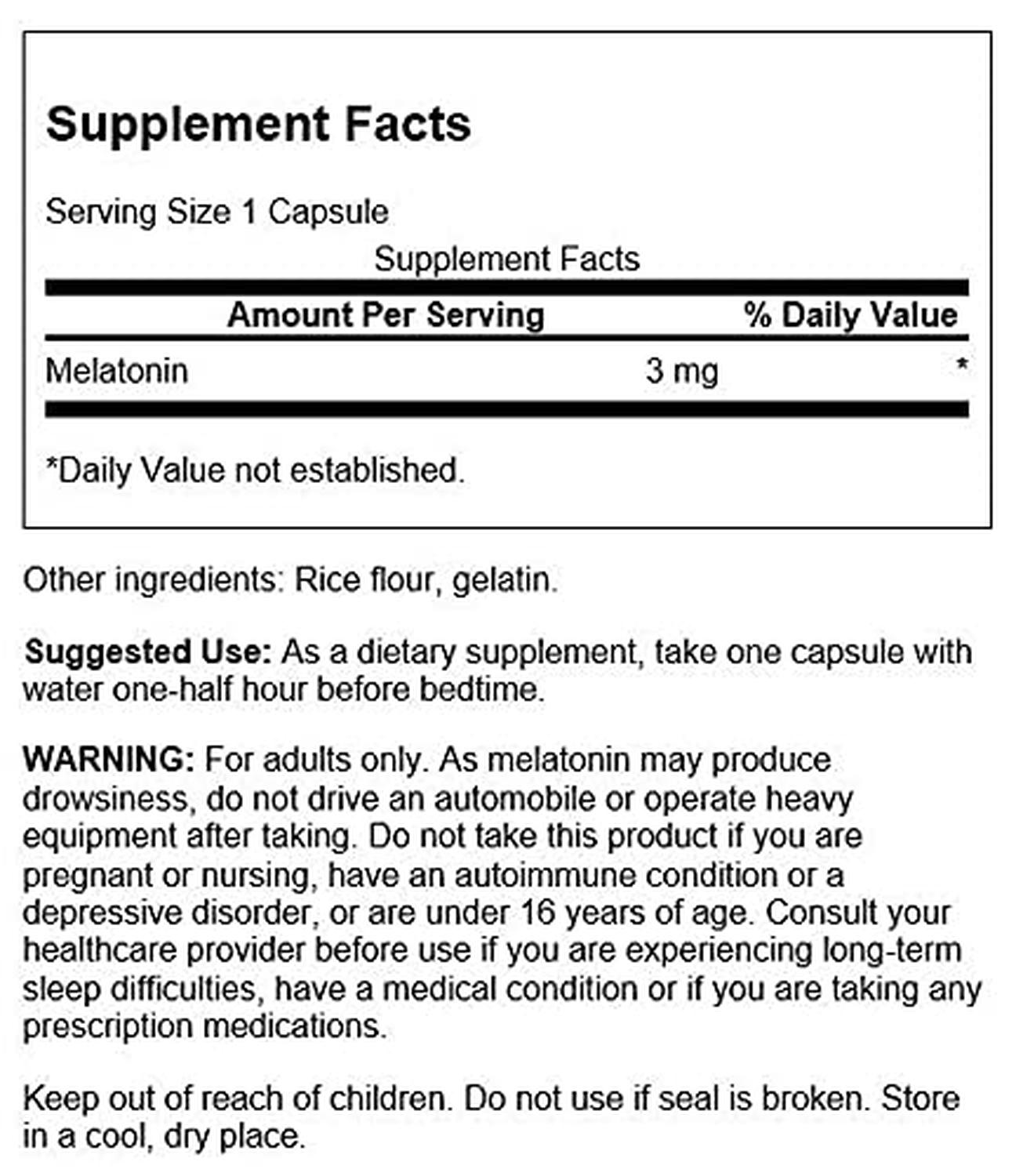 Melatonina 3mg, 120 Cápsulas – Swanson-Wellu