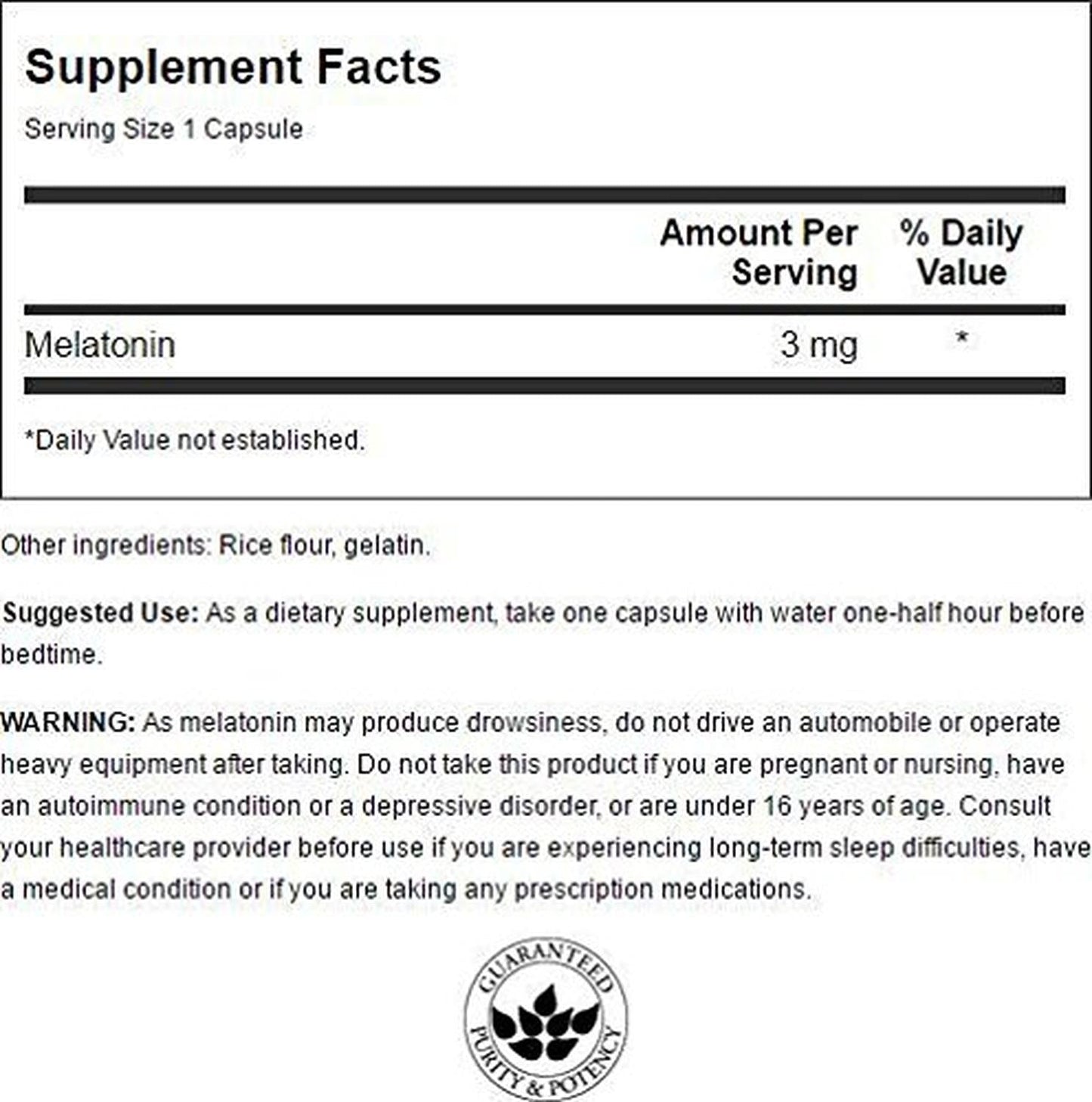 Melatonina 3mg, 60 Capsulas – Swanson-Wellu