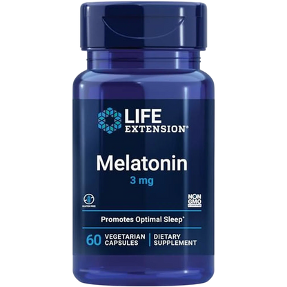 Melatonina 3mg, 60 Vcaps – Life Extension-Wellu