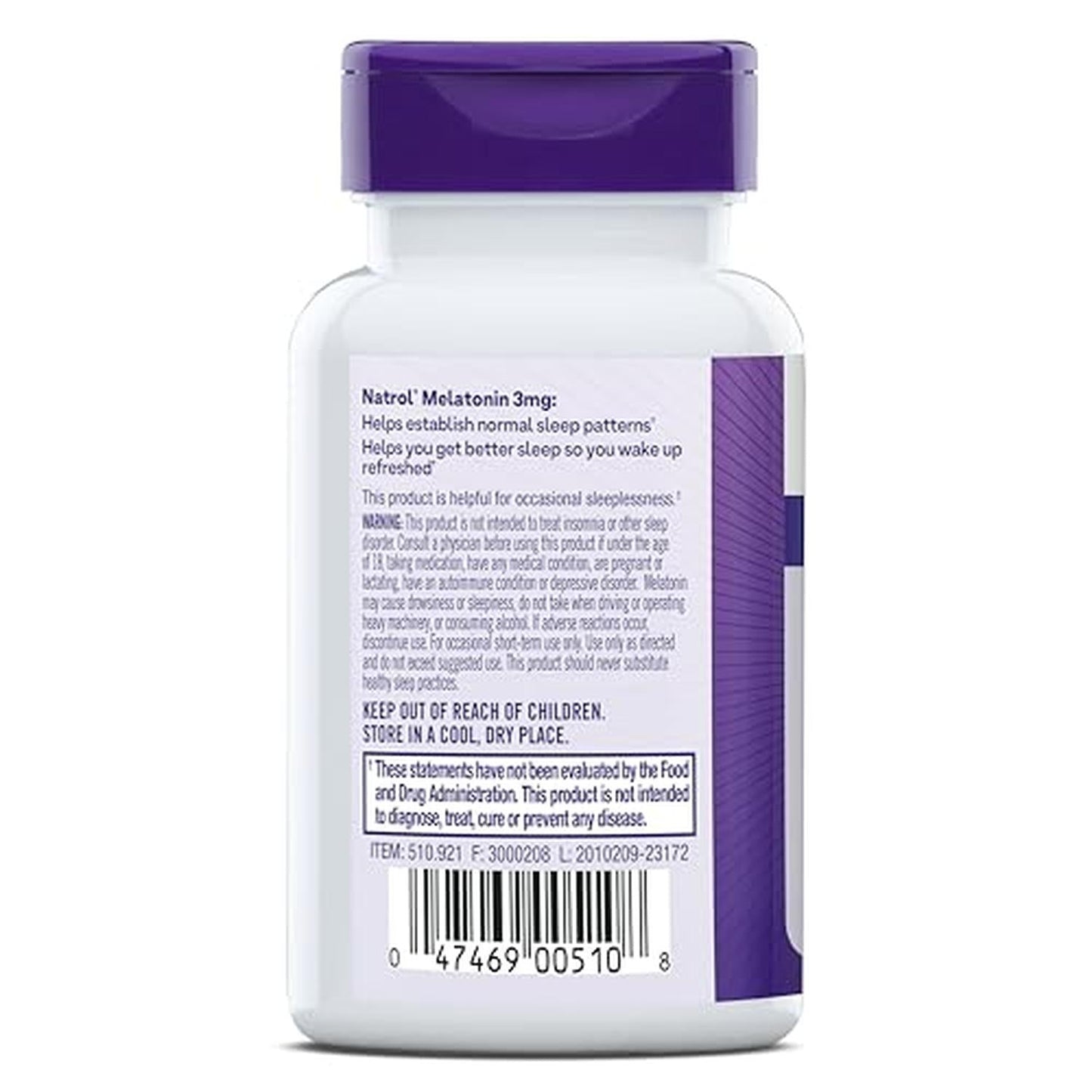 Melatonina 3mg, 60 tabletas – Natrol-Wellu