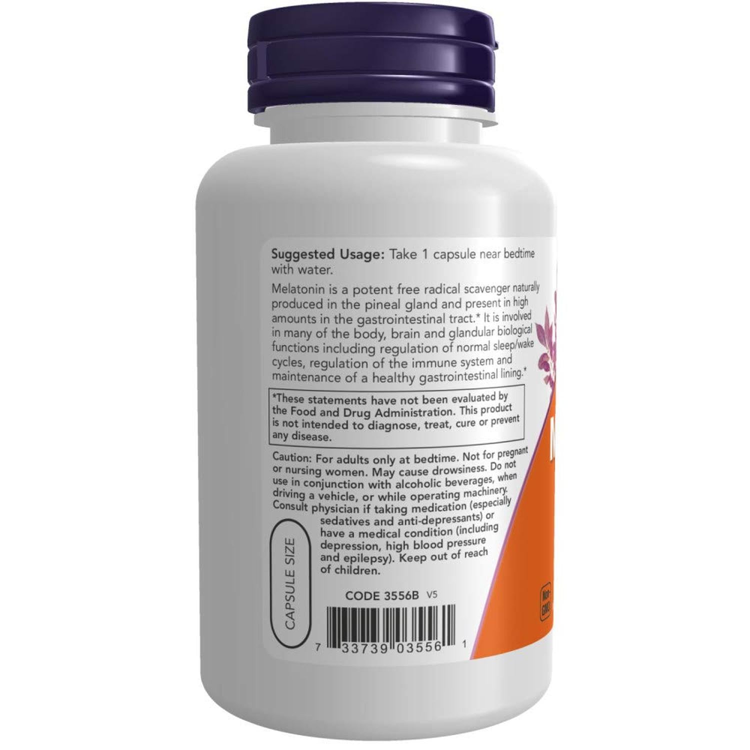 Melatonina 5mg, 180 cápsulas – NOW Foods-Wellu