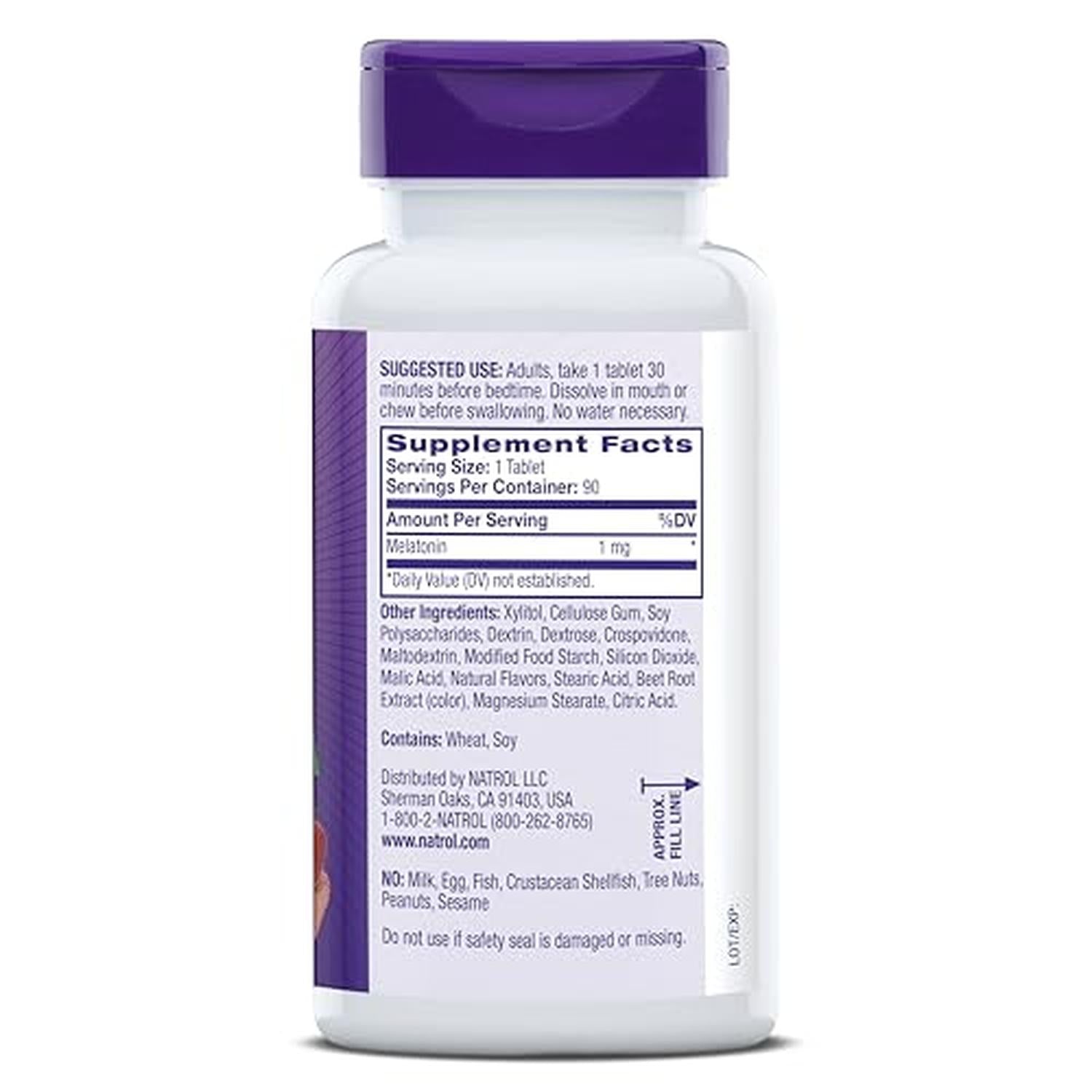 Melatonina Disolución rápida 1mg, 90 Tabletas – Natrol-Wellu