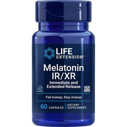 Melatonina IR/XR, 60 Capsules – Life Extension-Wellu