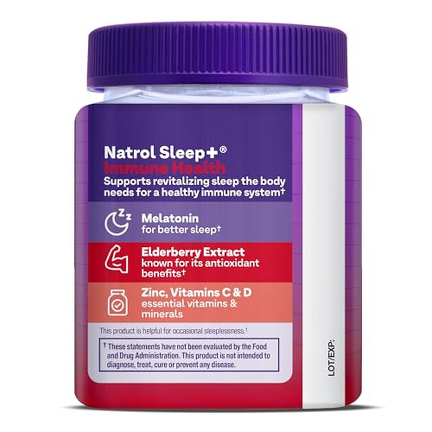 Melatonina, Sauco, Zinc, Vitamina D y C, 50 Gomitas – Natrol-Wellu