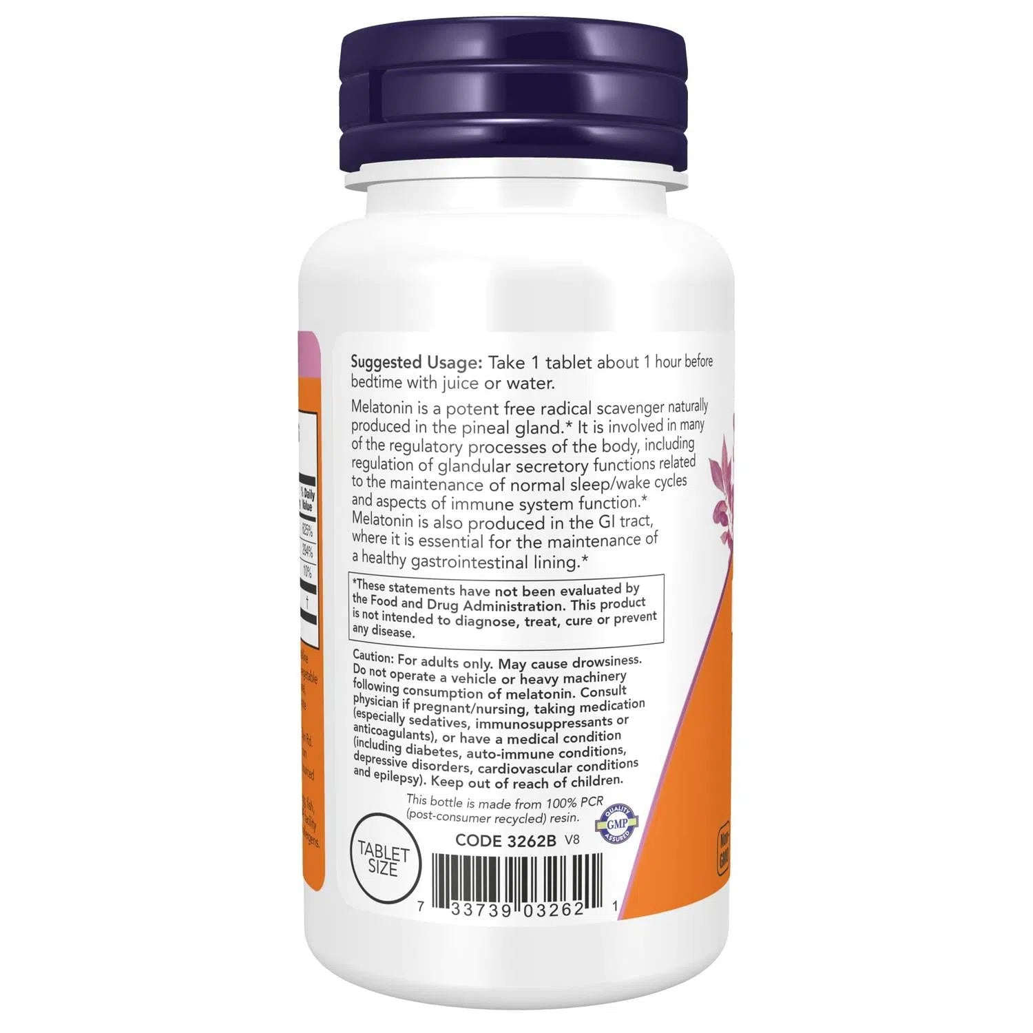 Melatonina de 1 mg, 100 Tabletas – NOW Foods-Wellu