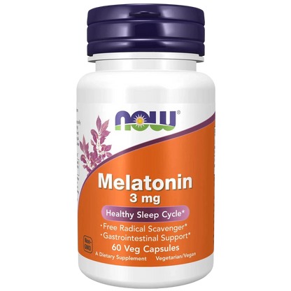 Melatonina de 3 mg, 60 Cápsulas Veg – NOW Foods-Wellu