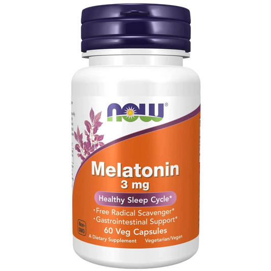 Melatonina de 3 mg, 60 Cápsulas Veg – NOW Foods-Wellu