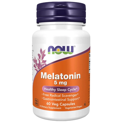 Melatonina de 5 mg, 60 Cápsulas Veg – NOW Foods-Wellu