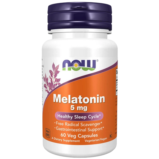 Melatonina de 5 mg, 60 Cápsulas Veg – NOW Foods-Wellu