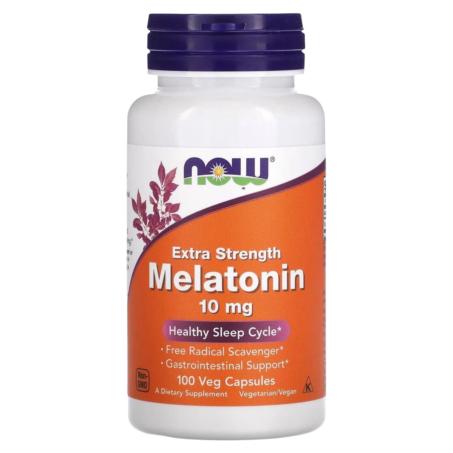 Melatonina de máxima potencia de 10 mg, 100 Cápsulas Veg – NOW Foods-Wellu