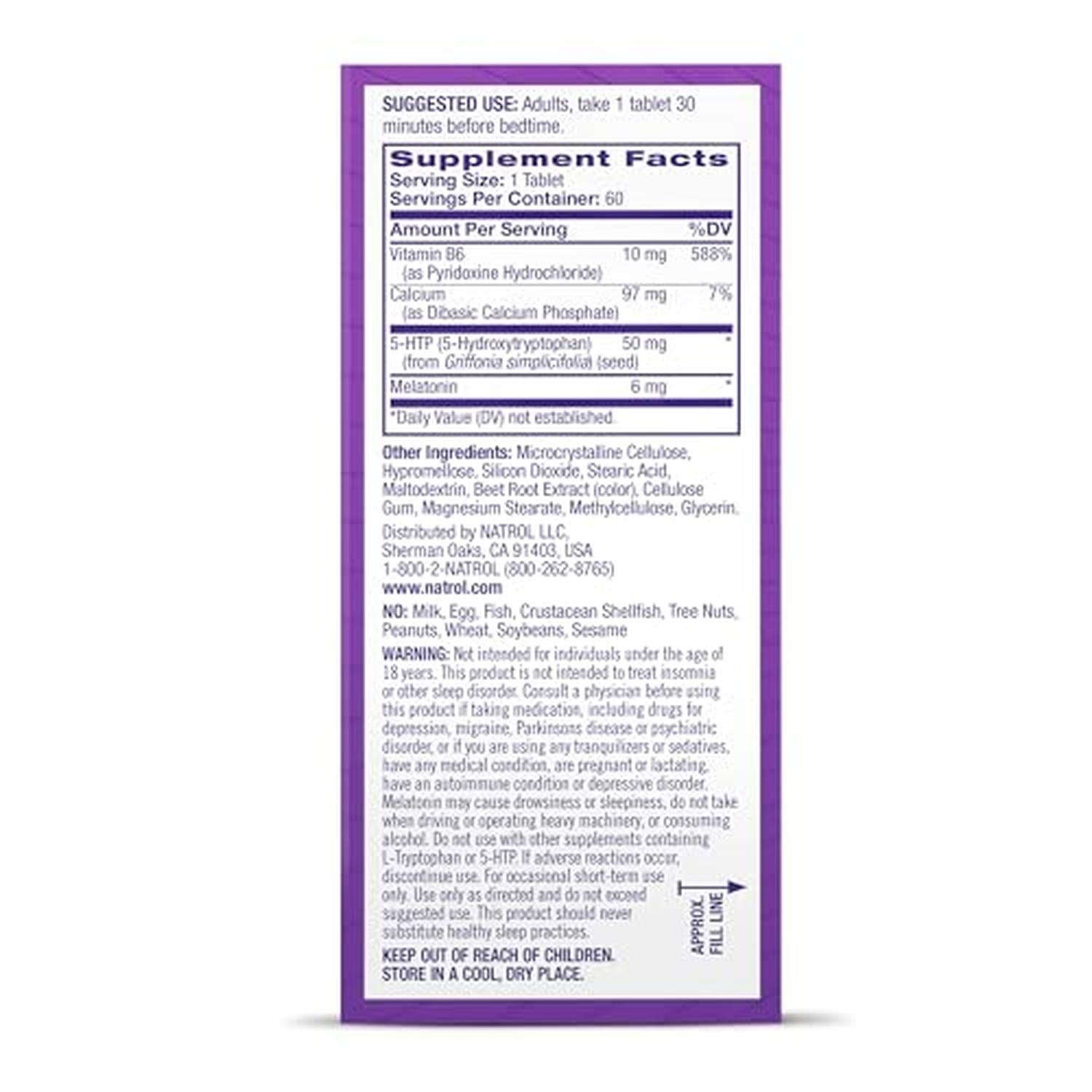 Melatonina y 5-HTP, 60 Tabletas – Natrol-Wellu