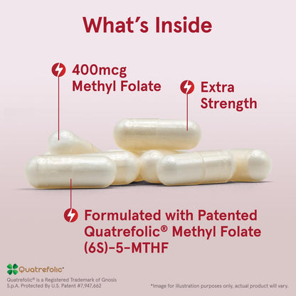 Methyl Folate Metilfolato 400mcg, 60Vcaps – Jarrow Formulas-Wellu