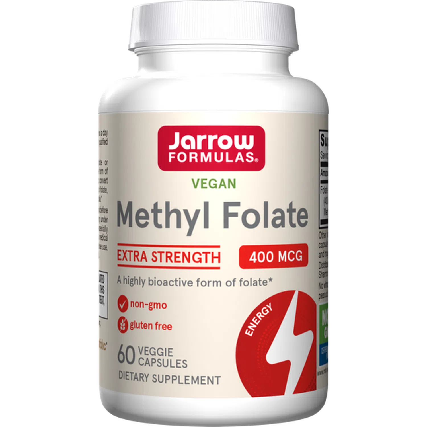 Methyl Folate Metilfolato 400mcg, 60Vcaps – Jarrow Formulas-Wellu