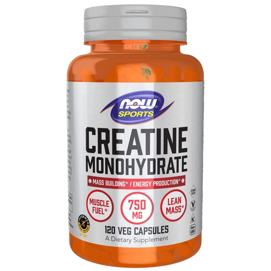 Monohidrato de creatina de 750 mg, 120 Cápsulas Veg – NOW Foods-Wellu