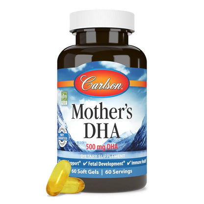 Mother'S DHA 500Mg, 60 Softgels – Carlson Labs-Wellu