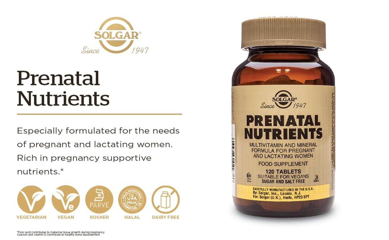 Multivitamínico Prenatal, 120 Tabs – Solgar-Wellu