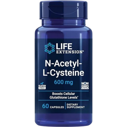 N-Acetil L-Cisteína 600 mg, 60 Caps – Life Extension-Wellu