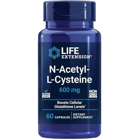 N-Acetil L-Cisteína 600 mg, 60 Caps – Life Extension-Wellu