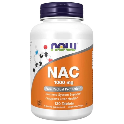 NAC 1000 mg, 120 Tabletas – NOW Foods-Wellu