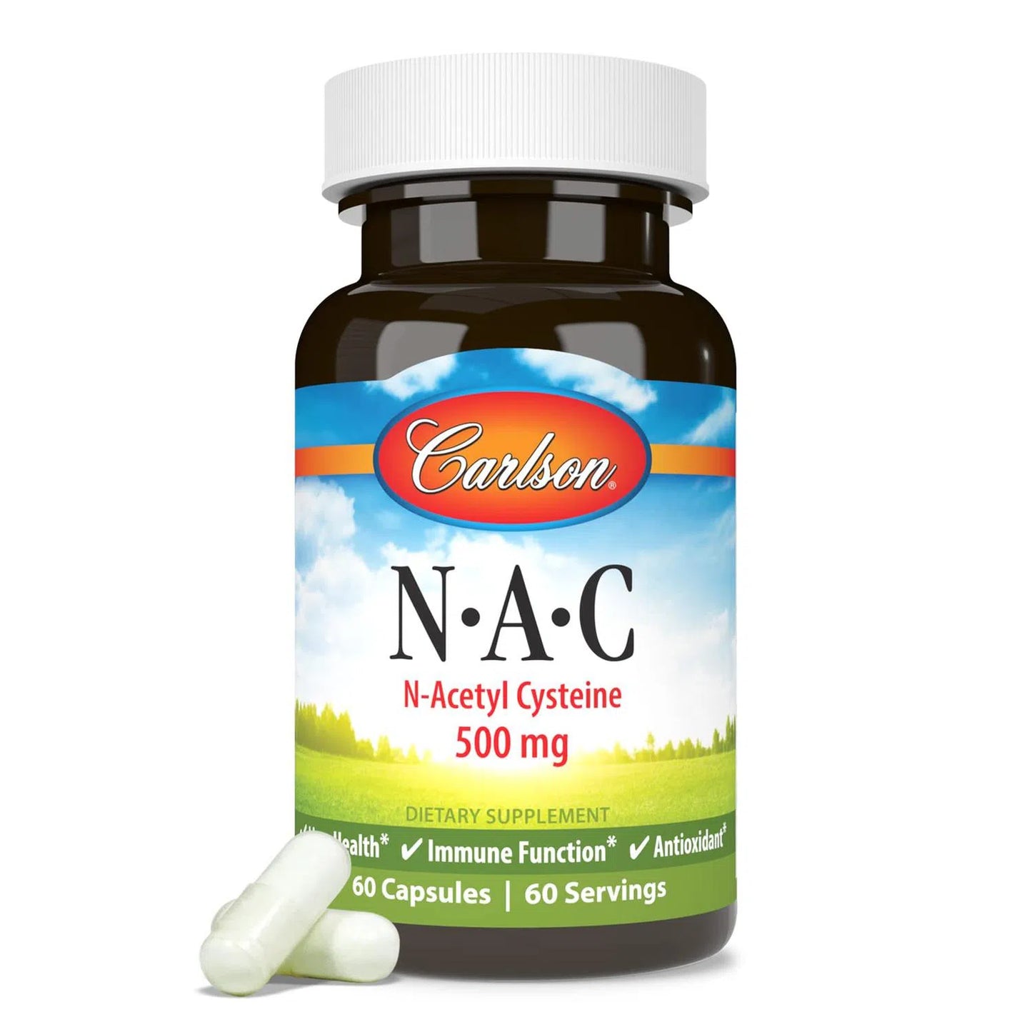 NAC 500 mg, 60 Cápsulas – Carlson Labs-Wellu