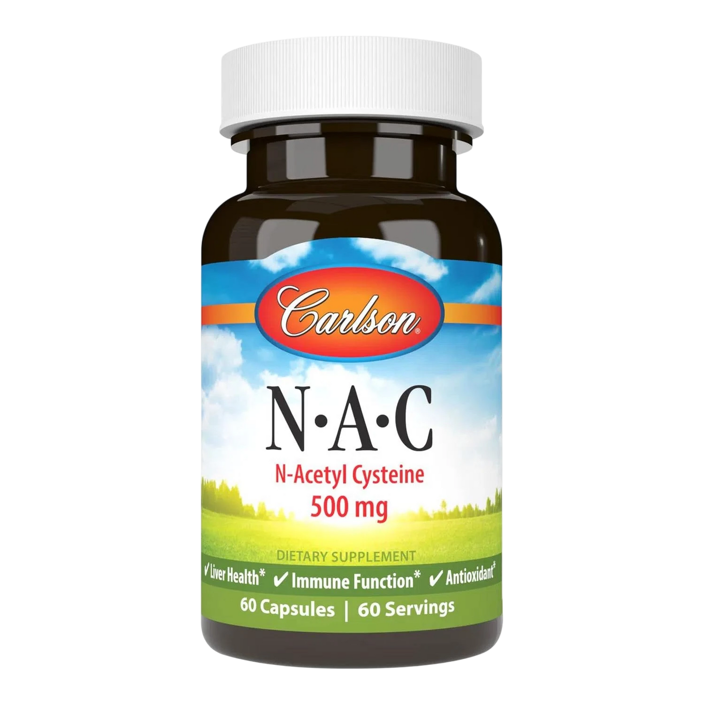 NAC 500 mg, 60 Cápsulas – Carlson Labs-Wellu