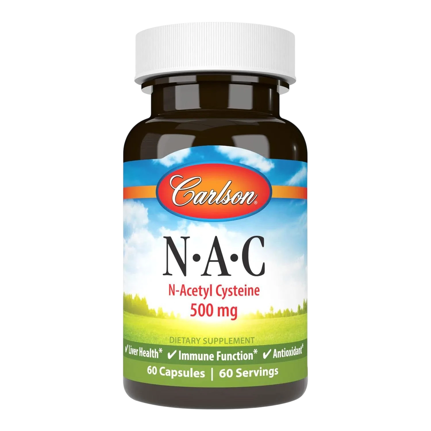 NAC 500 mg, 60 Cápsulas – Carlson Labs-Wellu