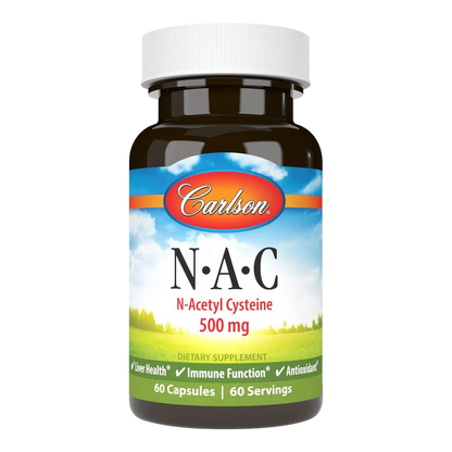 NAC 500 mg, 60 Cápsulas – Carlson Labs-Wellu