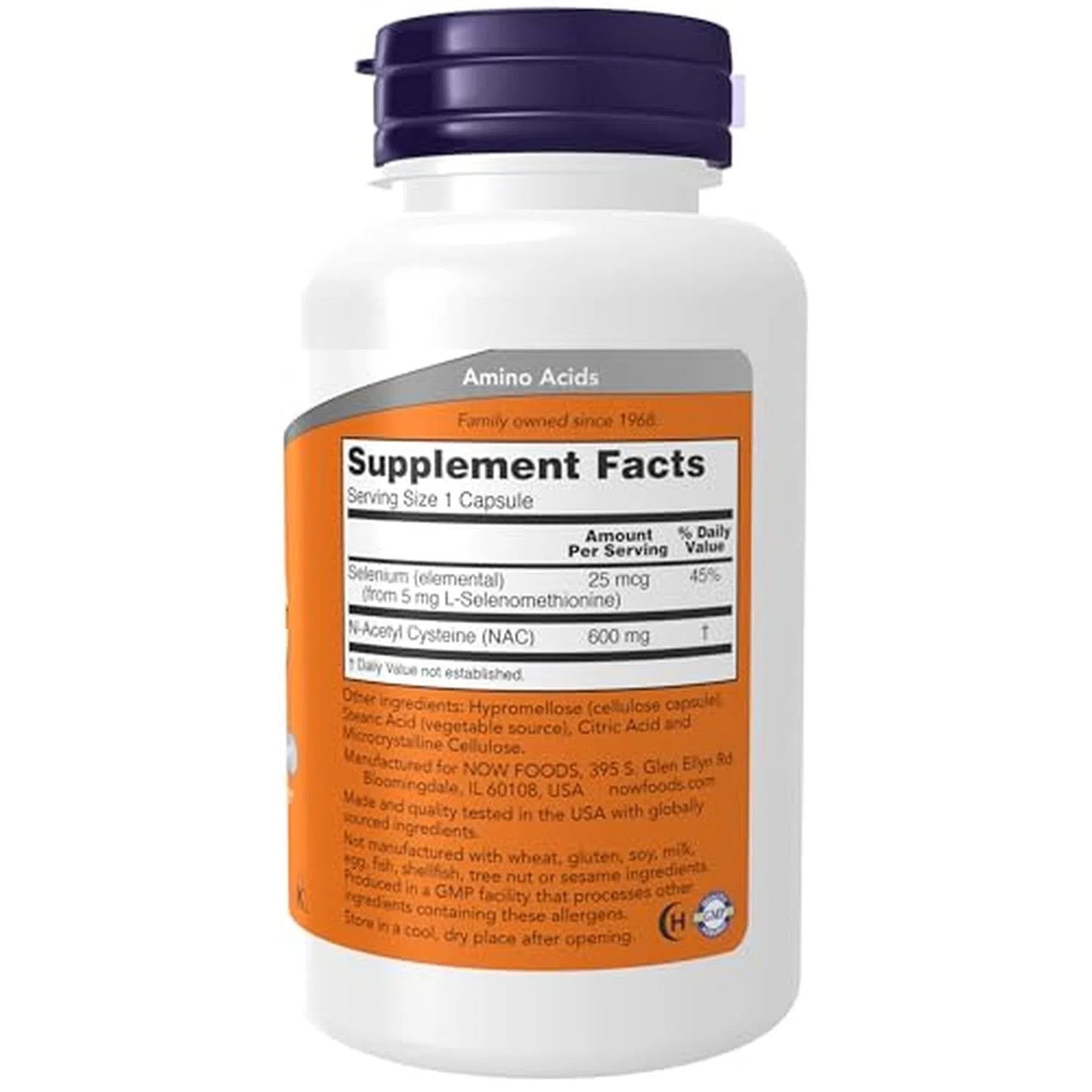 NAC 600 mg, 100 Capsules – NOW Foods-Wellu