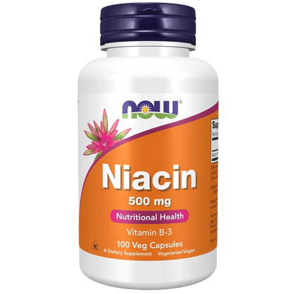 Niacina 500 mg, 100 Tabletas – NOW Foods-Wellu