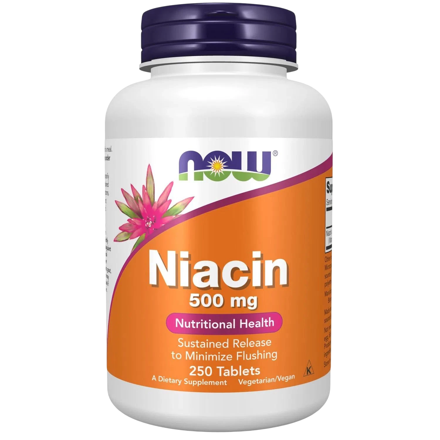 Niacina 500 mg, 250 Tabletas – NOW Foods-Wellu