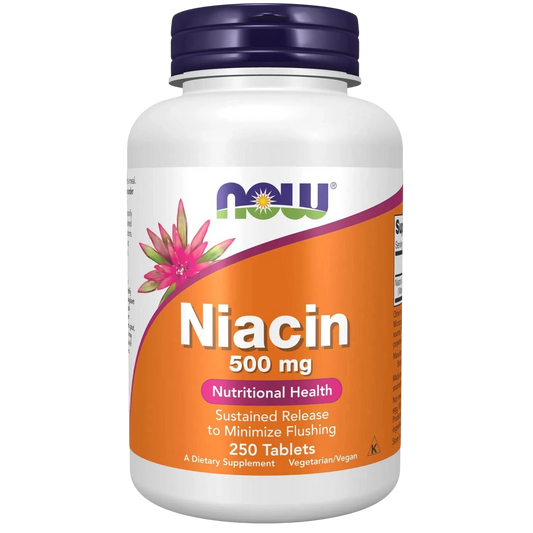 Niacina 500 mg, 250 Tabletas – NOW Foods-Wellu