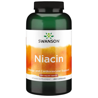 Niacina 500mg (Apoyo Cardiovascular), 250 Caps – Swanson-Wellu