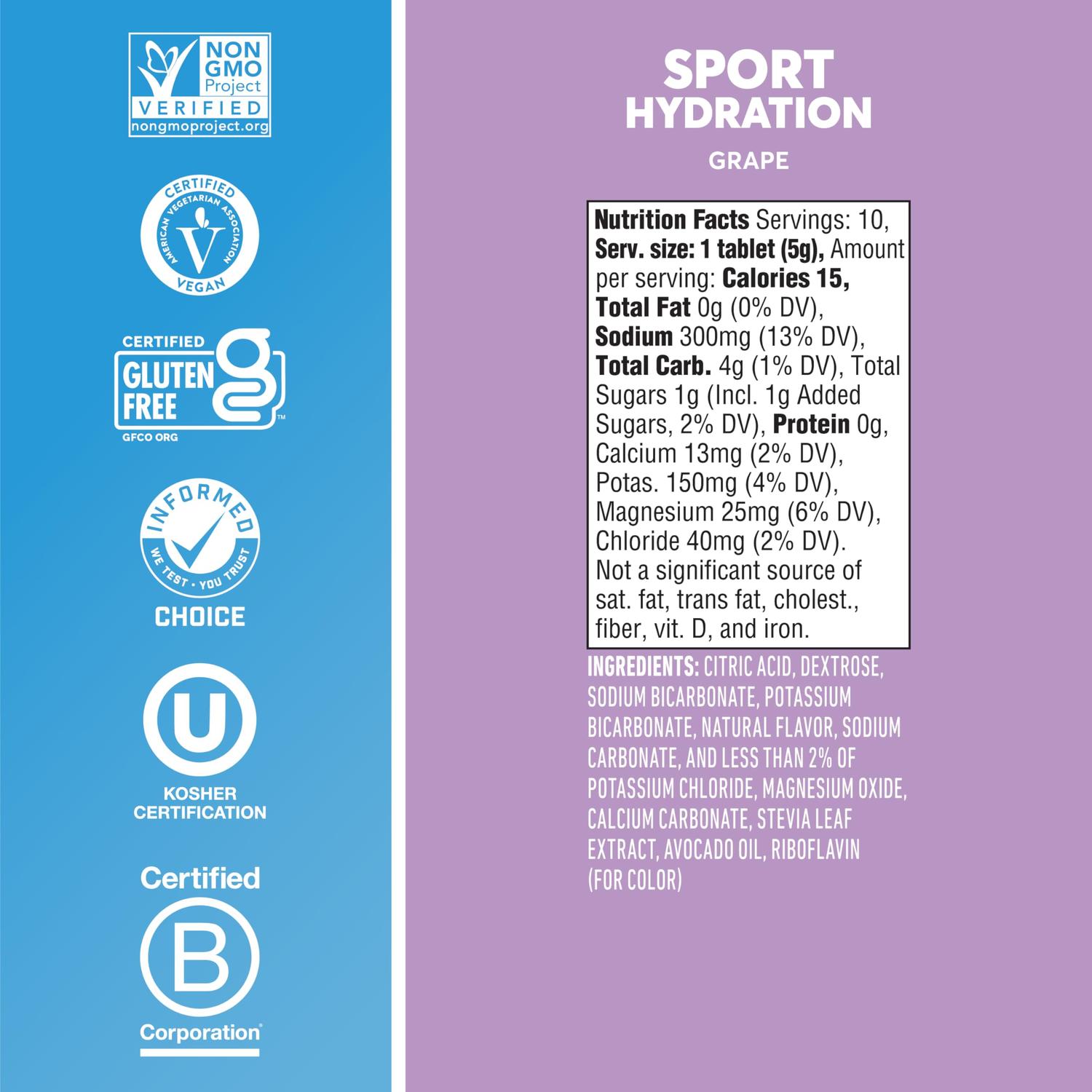 Nuun Sport Hydration Grape, 55gr c/8 pz-Wellu