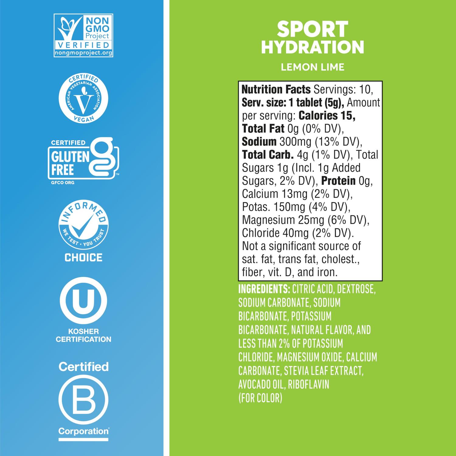 Nuun Sport Hydration Lemon Lime, 55gr c/8 pz-Wellu